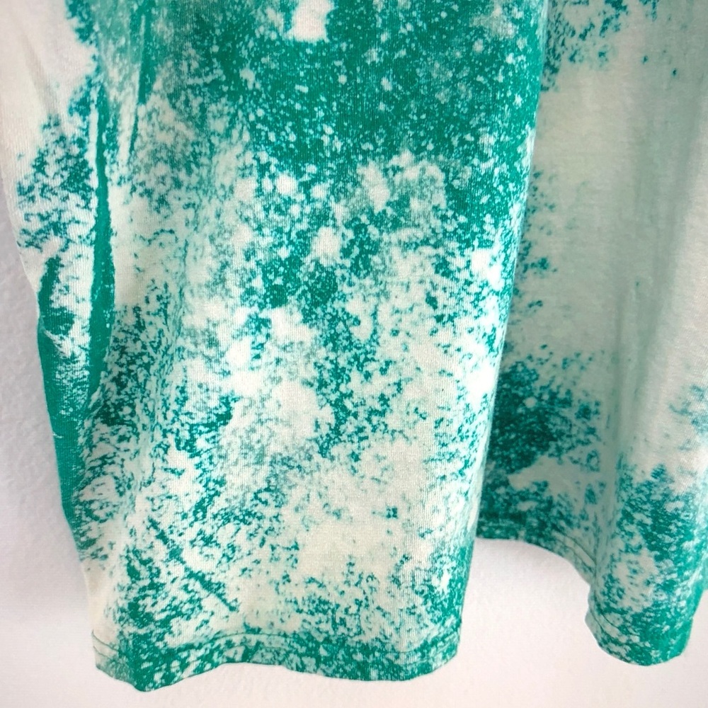 Hanes Teal and Cream Tie-Dye Scoop Neck Tee - Picture 9 of 11